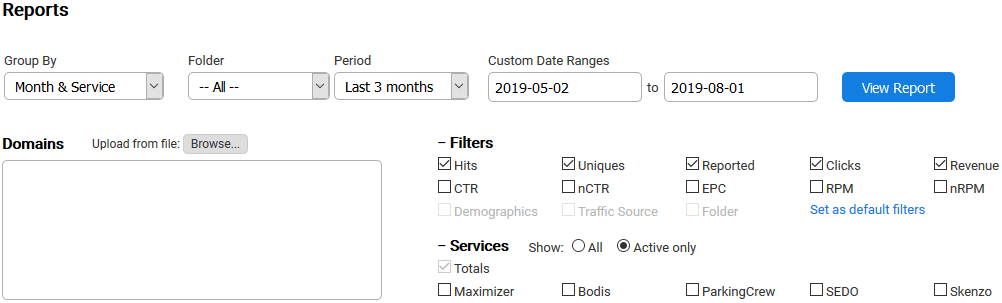 Reports - Custom Report