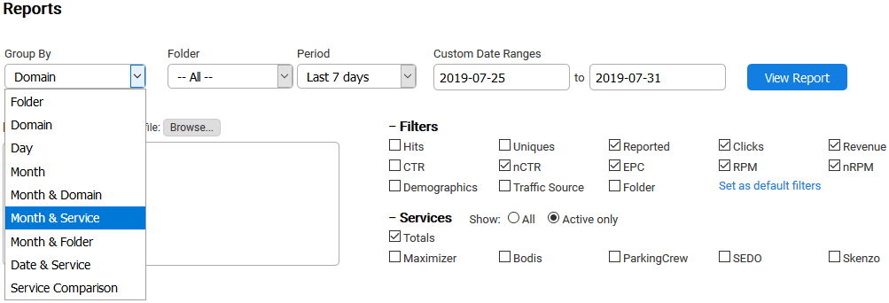 Reports - Custom Report