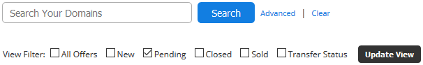 Offers Received - Pending Filter