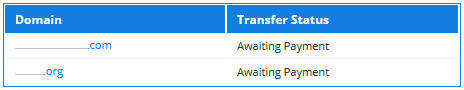 Offers Received - Transfer Status