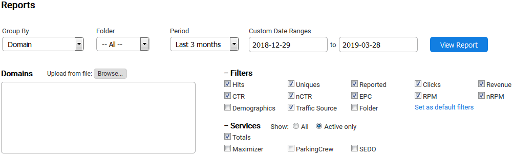 Reports - Custom Report