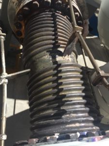 Expansion Joint Failure, due to excessive movement of the pipe (non-PT&P supports)